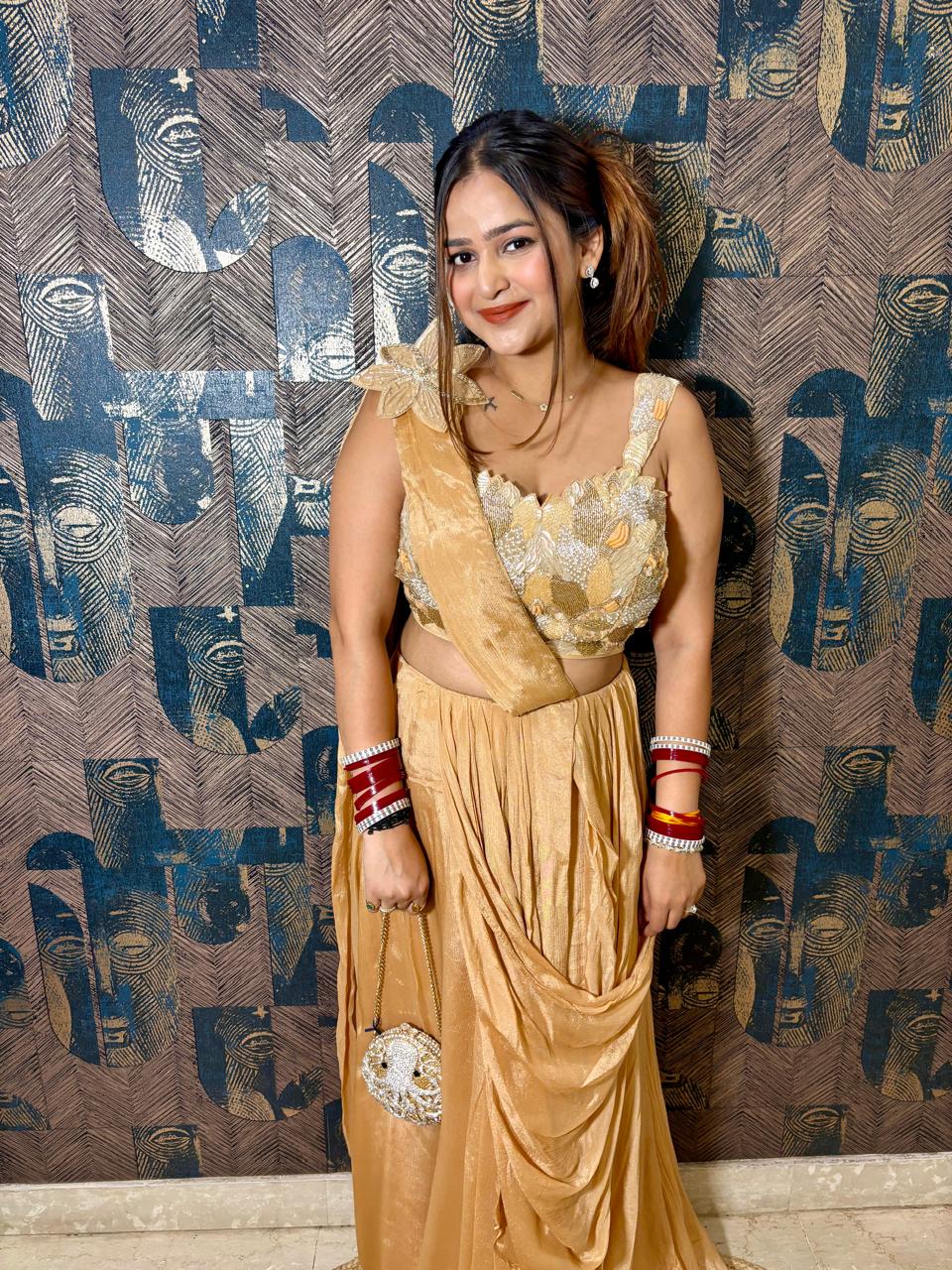 Golden Star Drape saree