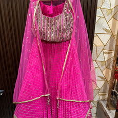 Pink Drape Lehanga Choli