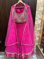 Pink Drape Lehanga Choli