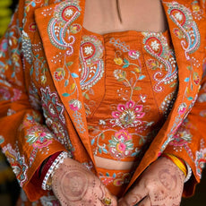 Orange Pia Jacket Set
