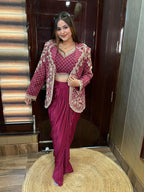 Mahira Drape Jacket Set