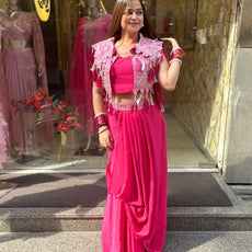 Pink Jacket Skirt Style Outfit