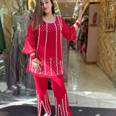 Red Soniyo pearl coordset