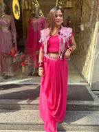 Pink Jacket Skirt Style Outfit