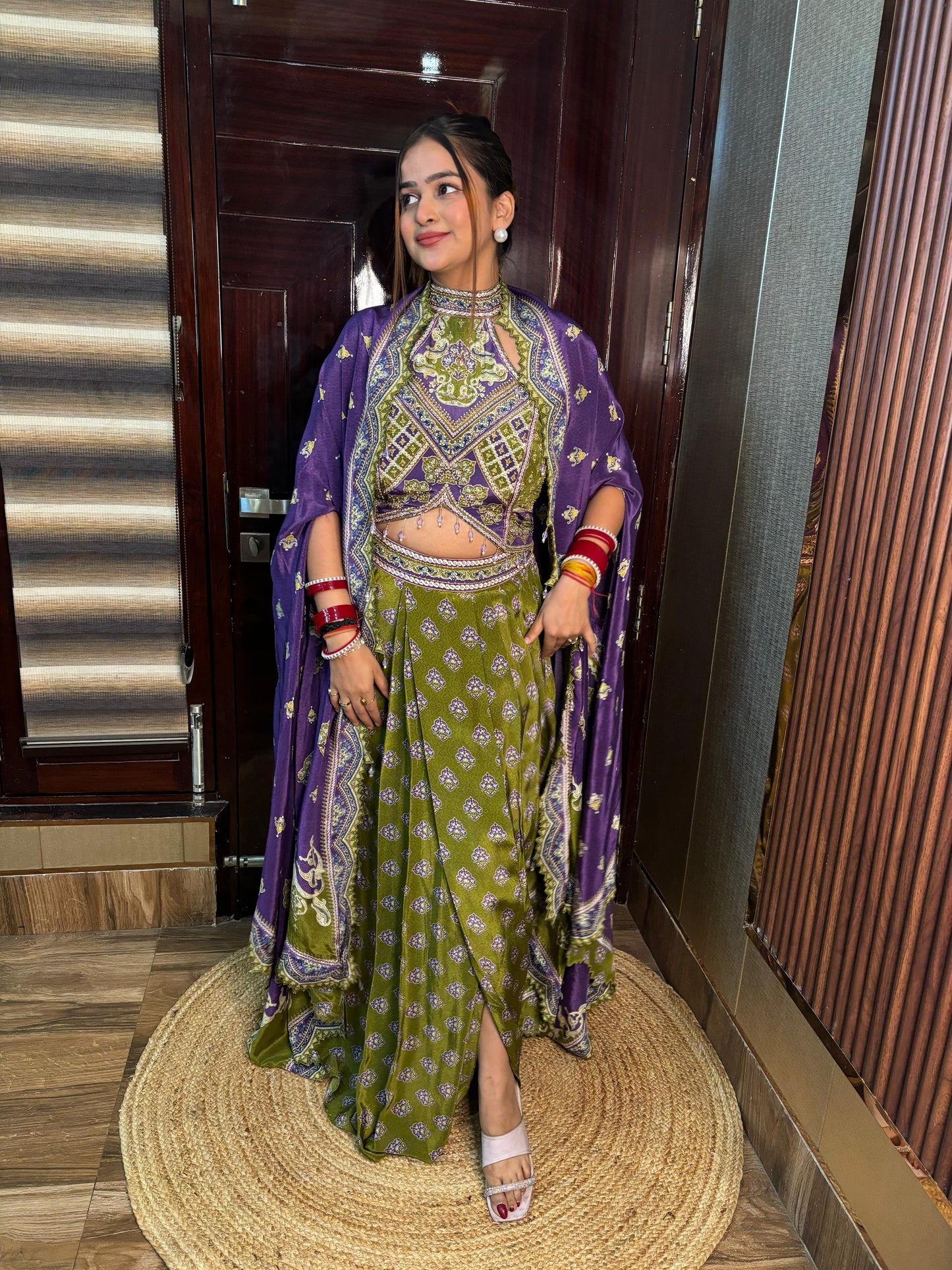 Morni Purple Skirt Set
