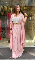 Pearl Pink Indowestern Oufit