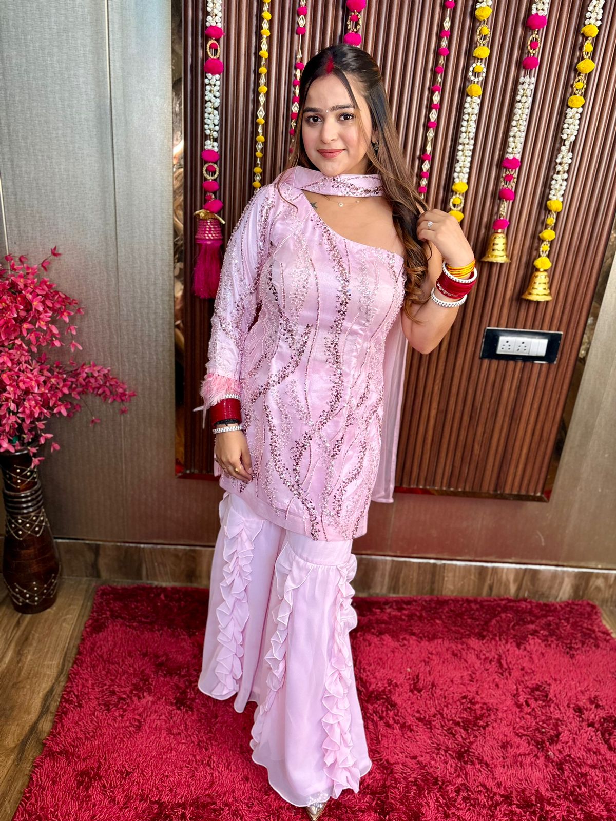 Pink Sharara Set