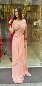 Peachy Me Drape Saree