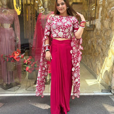 Meera Red 2 pc skirt set