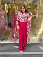 Meera Red 2 pc skirt set