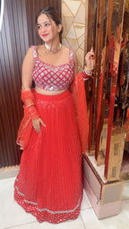 Orangy Red Lehanga Choli