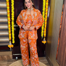 Orange Pia Jacket Set