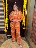 Orange Pia Jacket Set