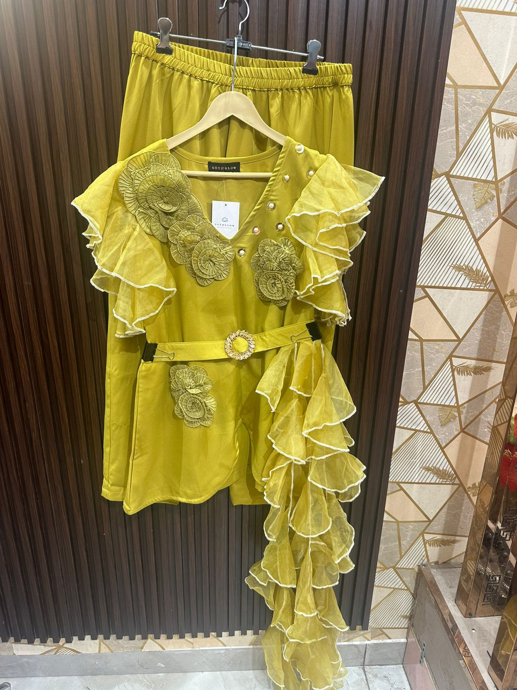 Lime Designer Coordset with belt