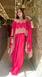 Pink Sia Dhoti 3 piece skirt pattern