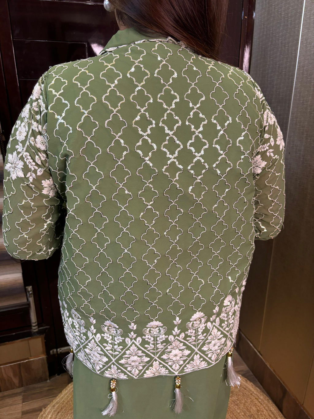 Hassi Drape  Green Jacket Style.