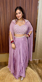 Lilac 3 piece cape set