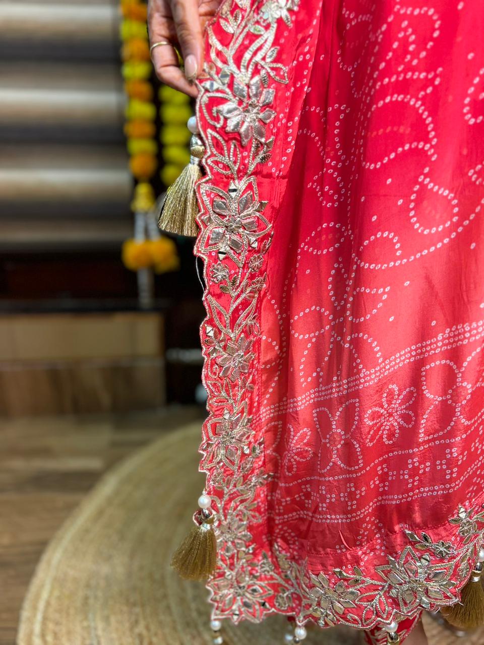 Kaftan Dhoti Misha Set with Tassels