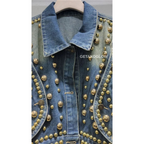 DENIM STUDDED JACKET