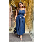 "DENIM STRAP DRESS"