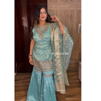 "BEBO" BLUE SHARARA SET
