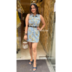 "DENIM DRESS WITH BELT"