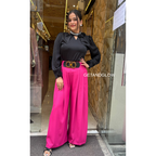"CHIC" PINK PANTS WITH BELT ATTACHED