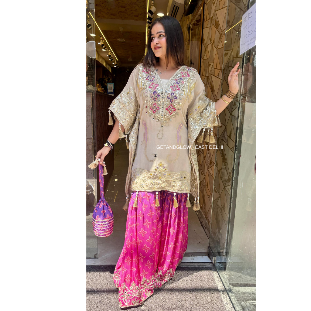 "SHIVI" SHORT KAFTAN WITH SHARARA