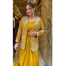 "KAREENA" - 4 PIECE MUSTARD DESIGNER CLOTHES