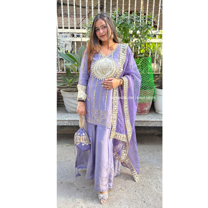 CHITRAA- LILAC DESIGNER SUIT