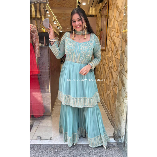 "AKSHARA" CORSET SHARARA SET