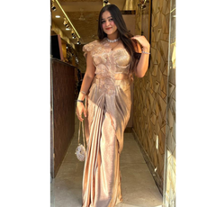 LARA-GOLDEN ERA 3D DRAPE SAREE