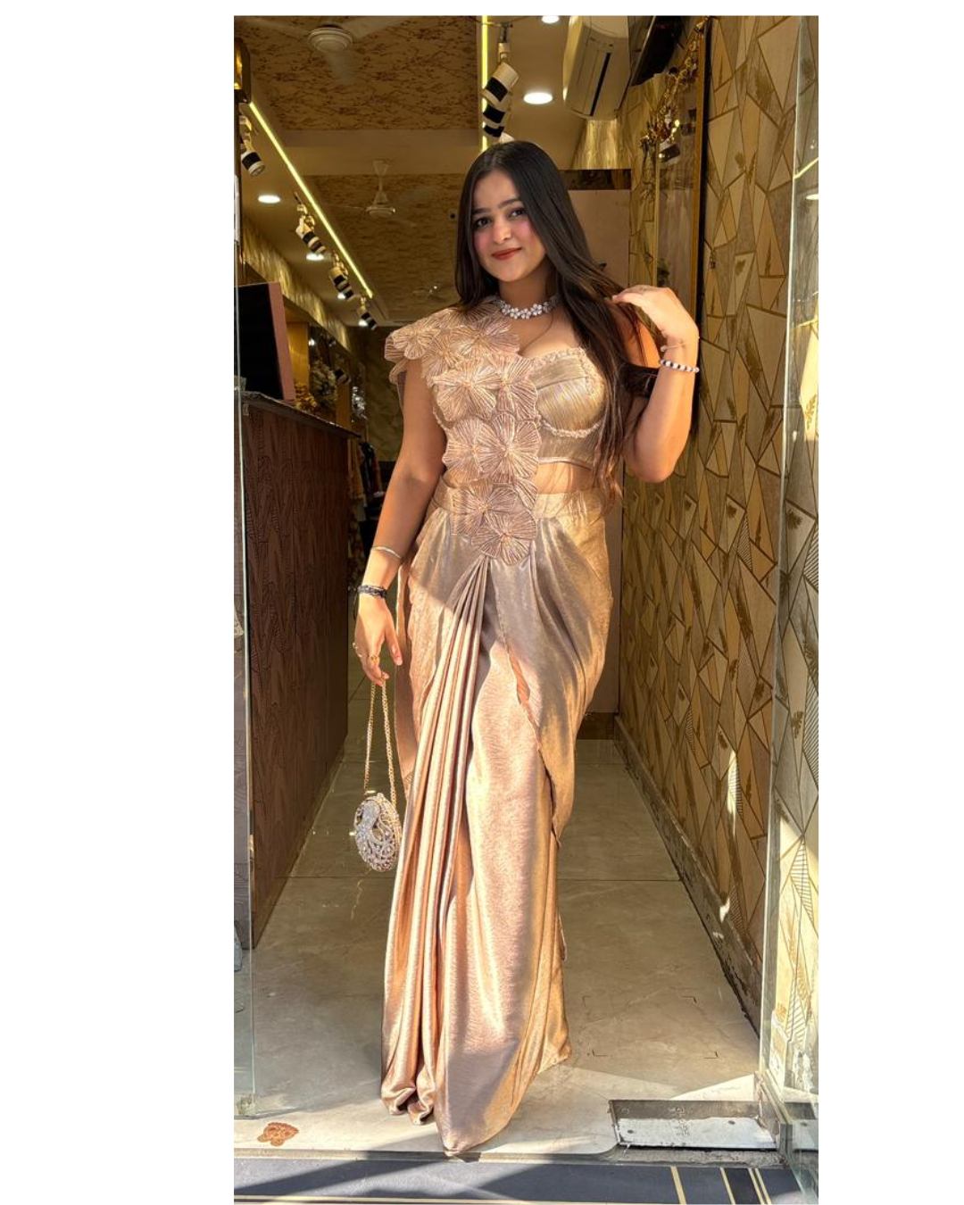 LARA-GOLDEN ERA 3D DRAPE SAREE