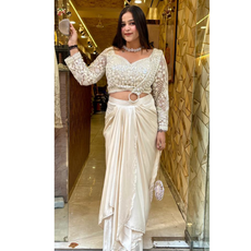 SNOWFLAKE DRAPE SAREE