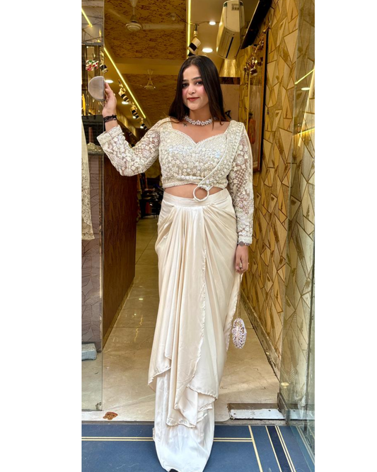 SNOWFLAKE DRAPE SAREE