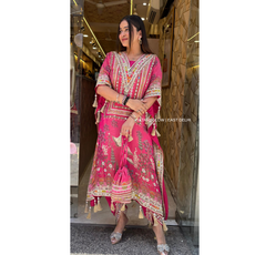 "AAVYA" KAFTAN SET WITH DHOTI & POTLI