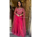 "SAANVI" - 3 PIECE CORSET DESIGNER OUTFIT- BLUSH PINK