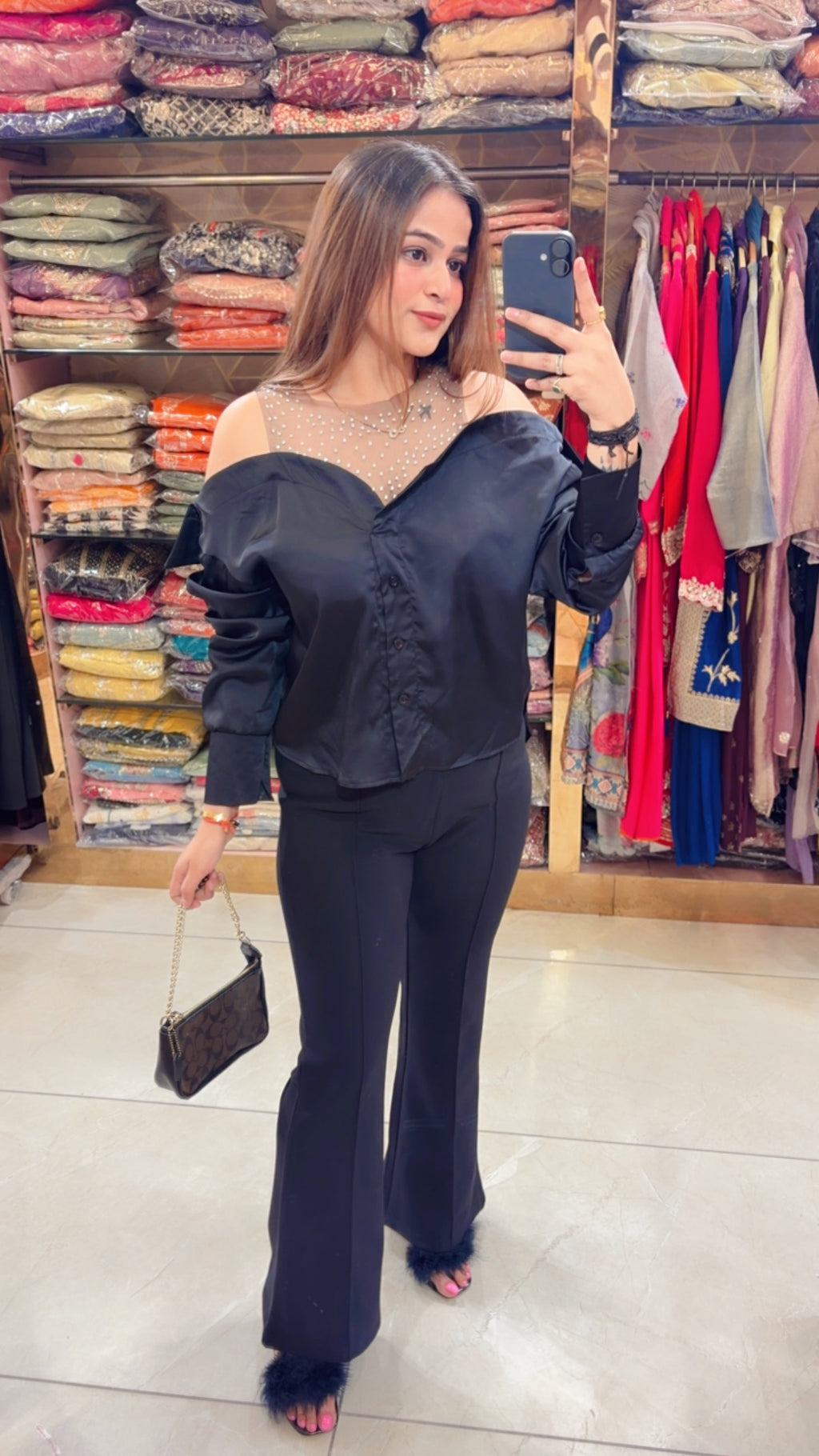 GUNJAN-SATIN SHIRT