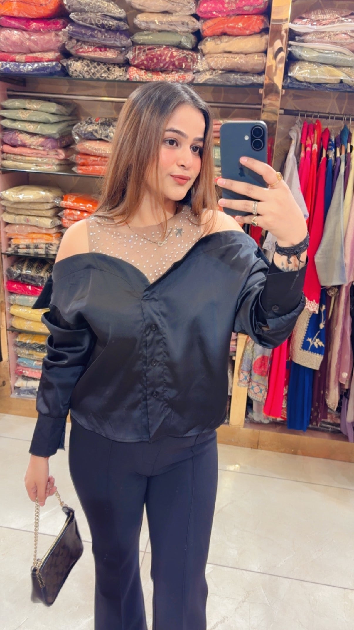 GUNJAN-SATIN SHIRT