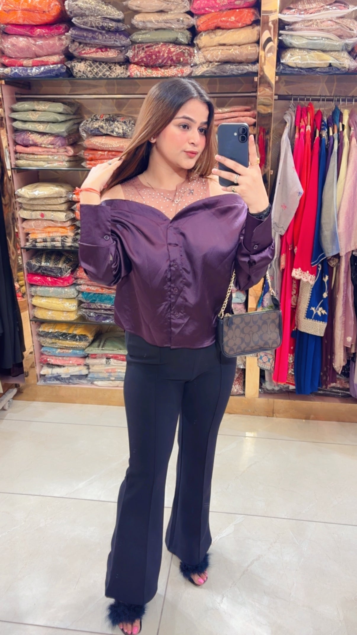 GUNJAN-SATIN SHIRT