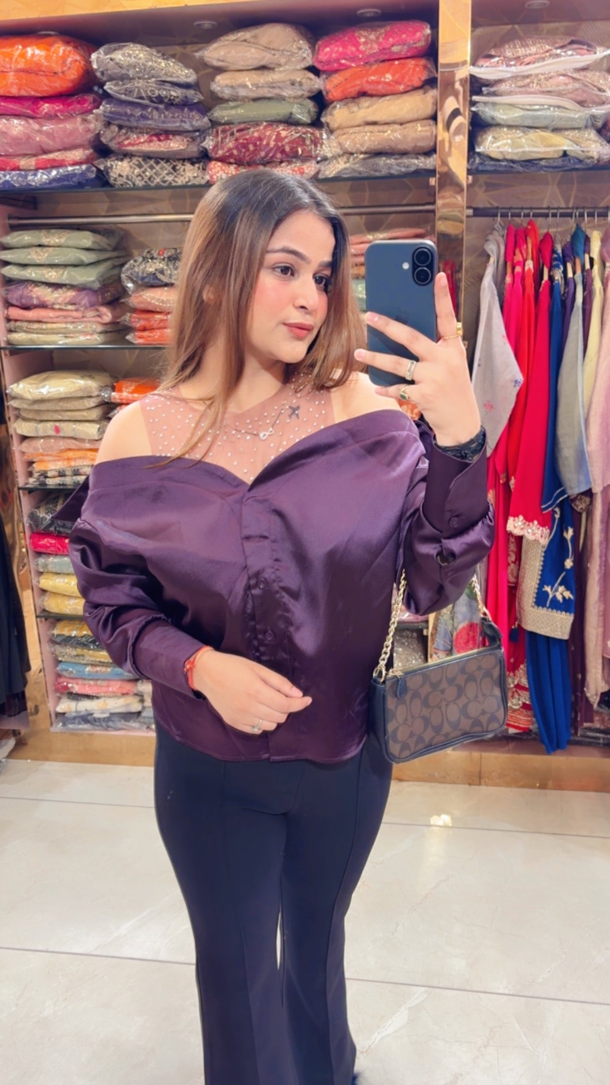 GUNJAN-SATIN SHIRT