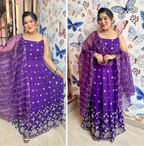 lila~purple anarkali suit