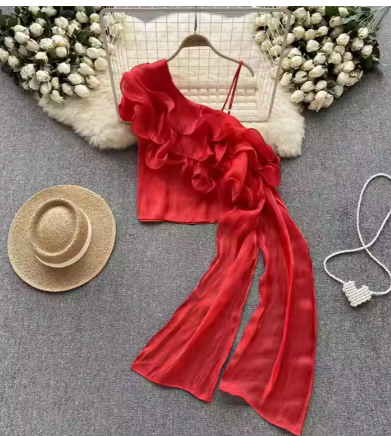 Frill Red Top