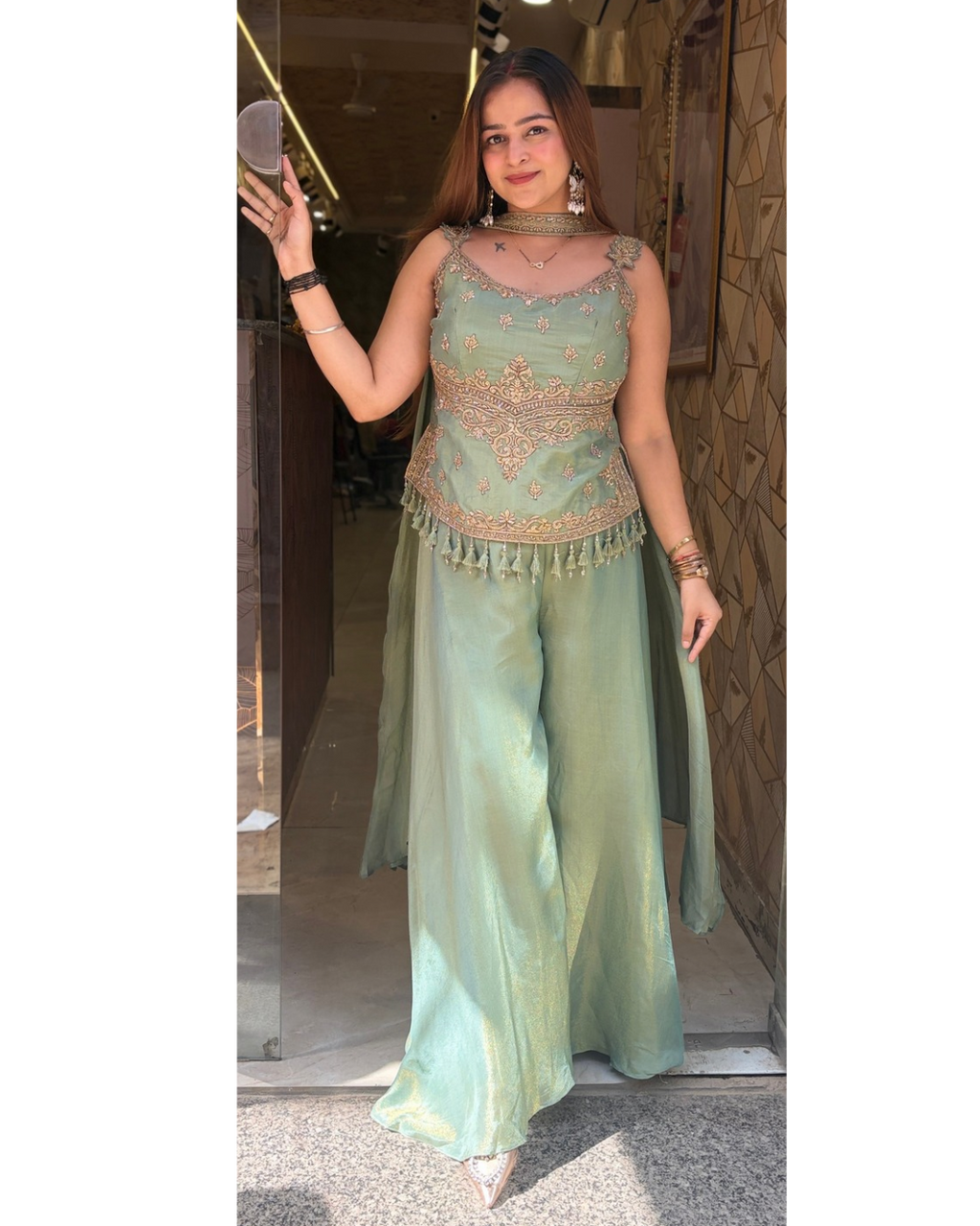 "SIMRAN"-PLAZO SET
