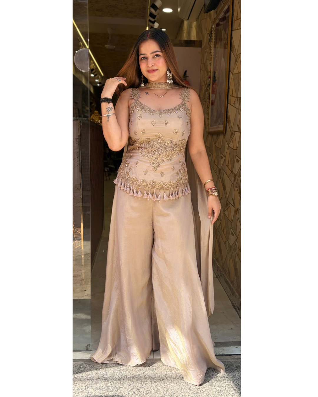 "SIMRAN"-PLAZO SET
