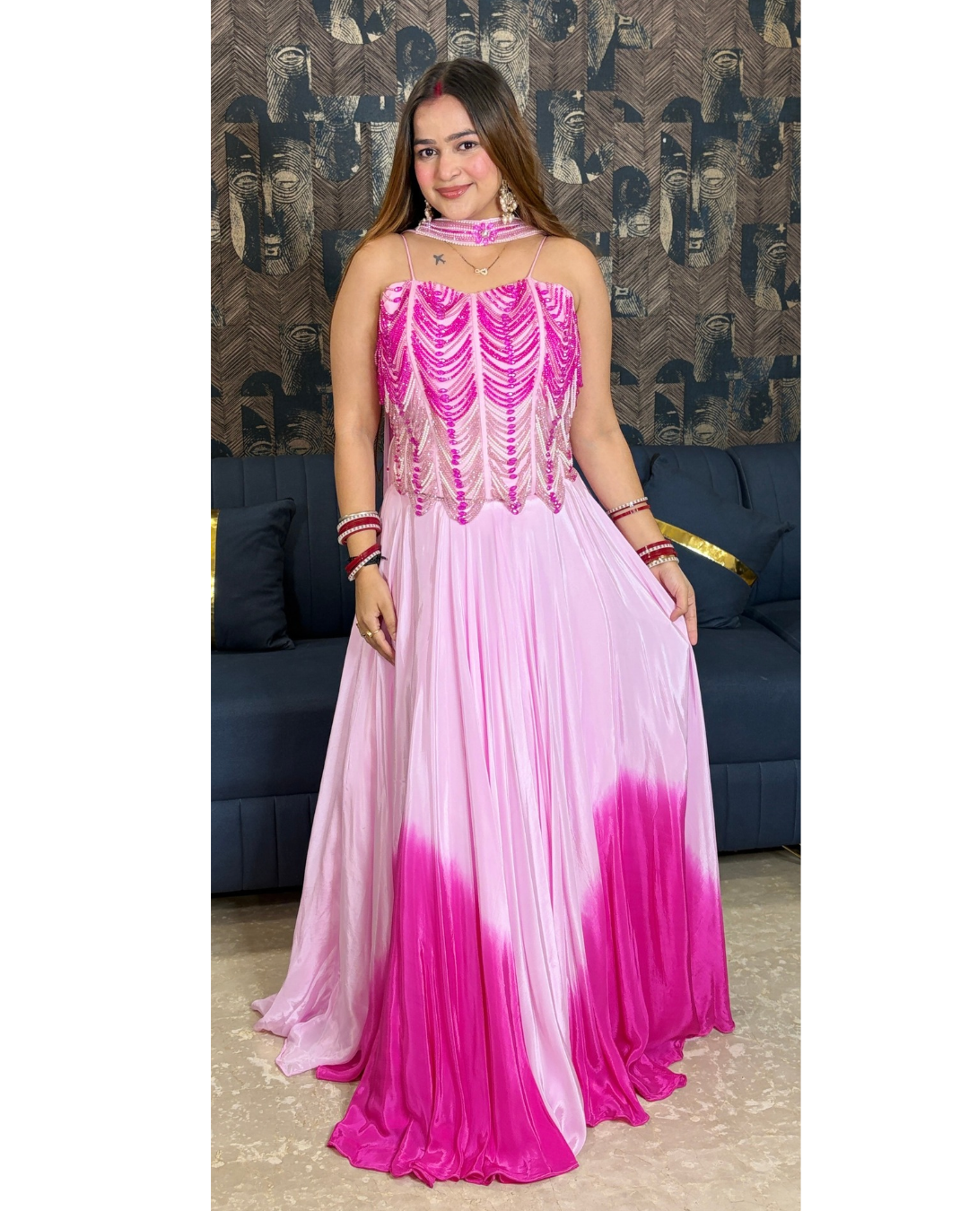 AMISHA-TIE-N-DYE LEHENGA