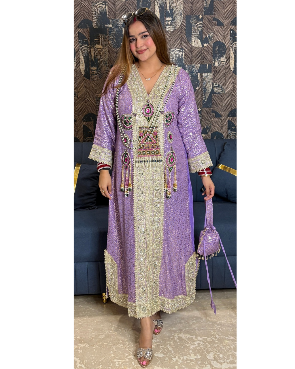 KAREENA-LONG DRESS WITH BAG