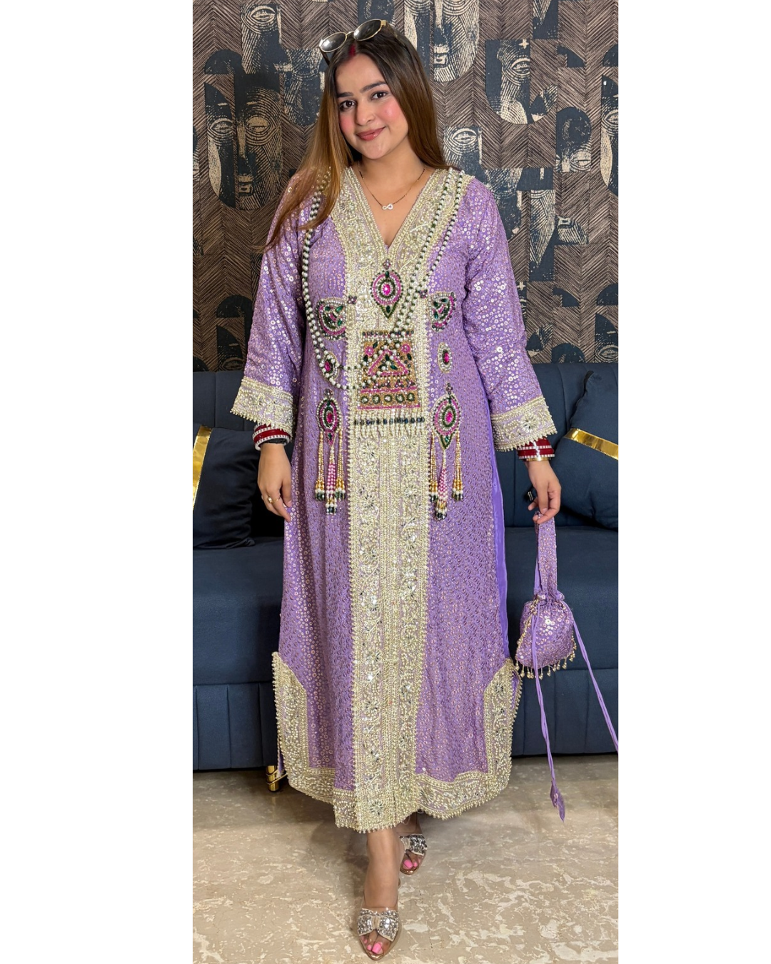 KAREENA-LONG DRESS WITH BAG