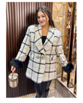 TWEED BLAZER WITH DETACHABLE FUR