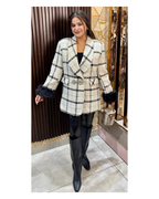 TWEED BLAZER WITH DETACHABLE FUR